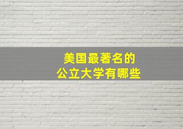 美国最著名的公立大学有哪些