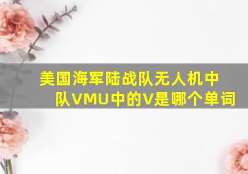 美国海军陆战队无人机中队VMU中的V是哪个单词