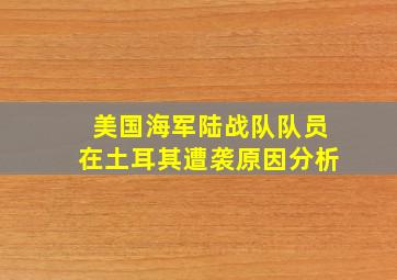 美国海军陆战队队员在土耳其遭袭原因分析