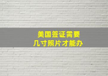 美国签证需要几寸照片才能办