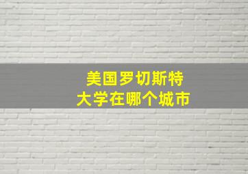 美国罗切斯特大学在哪个城市