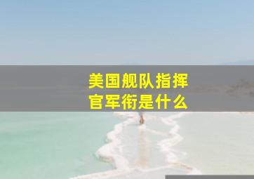 美国舰队指挥官军衔是什么