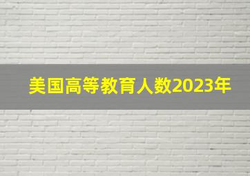 美国高等教育人数2023年