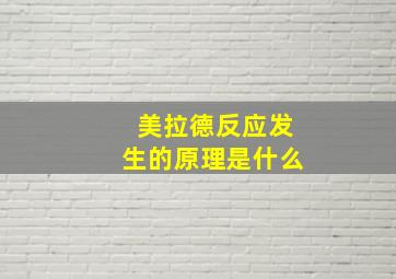 美拉德反应发生的原理是什么