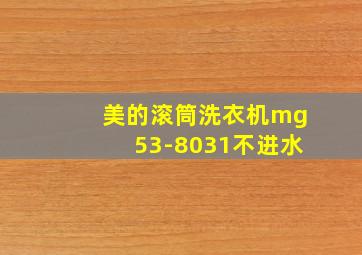 美的滚筒洗衣机mg53-8031不进水