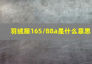 羽绒服165/88a是什么意思