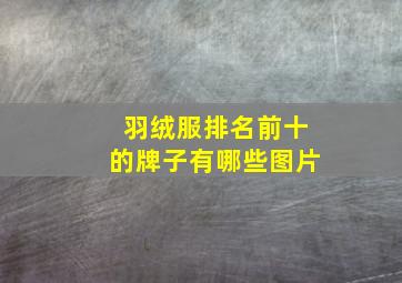 羽绒服排名前十的牌子有哪些图片