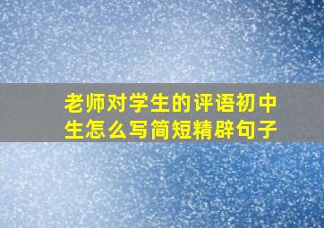 老师对学生的评语初中生怎么写简短精辟句子