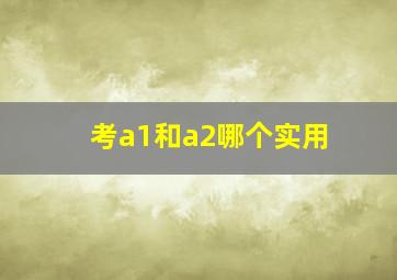 考a1和a2哪个实用