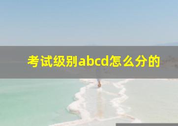 考试级别abcd怎么分的