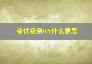 考试级别n5什么意思