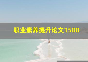 职业素养提升论文1500