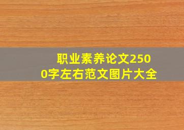 职业素养论文2500字左右范文图片大全