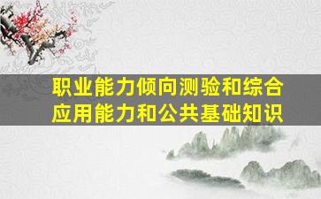 职业能力倾向测验和综合应用能力和公共基础知识