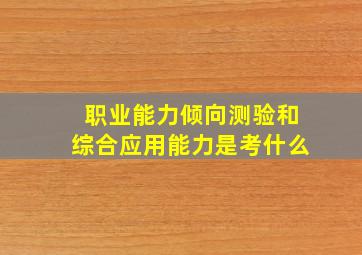 职业能力倾向测验和综合应用能力是考什么