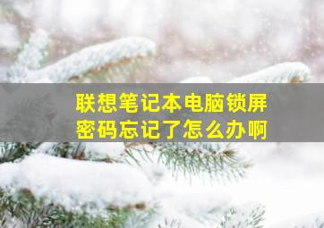 联想笔记本电脑锁屏密码忘记了怎么办啊