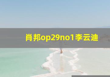 肖邦op29no1李云迪