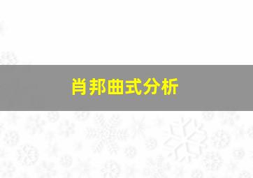 肖邦曲式分析