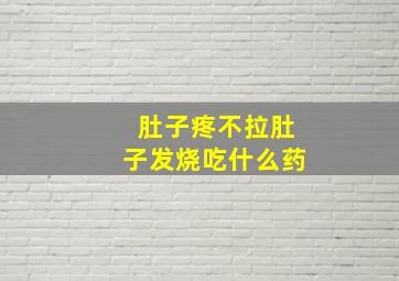 肚子疼不拉肚子发烧吃什么药