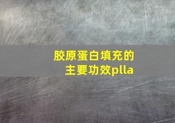 胶原蛋白填充的主要功效plla