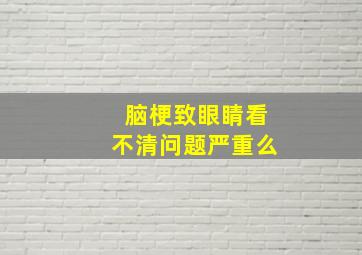 脑梗致眼睛看不清问题严重么