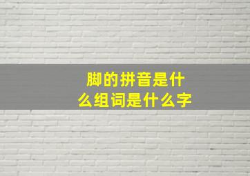 脚的拼音是什么组词是什么字