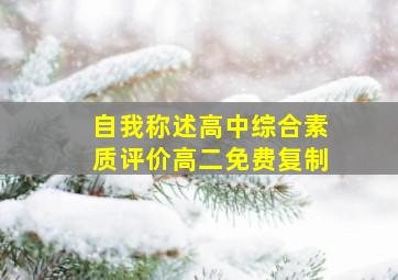 自我称述高中综合素质评价高二免费复制