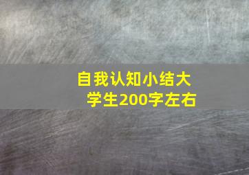 自我认知小结大学生200字左右