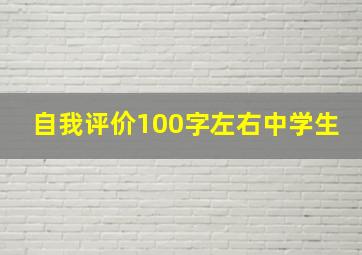 自我评价100字左右中学生