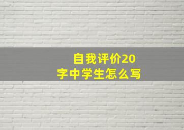 自我评价20字中学生怎么写