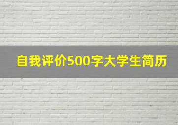 自我评价500字大学生简历