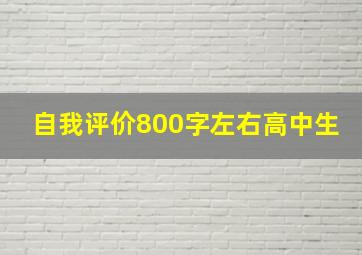 自我评价800字左右高中生