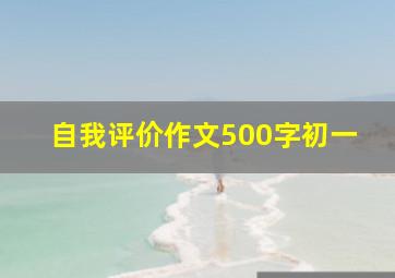 自我评价作文500字初一