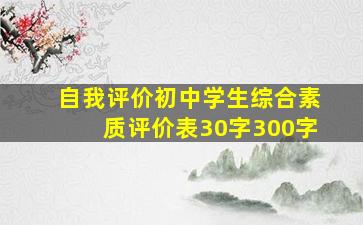 自我评价初中学生综合素质评价表30字300字