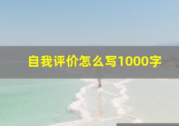 自我评价怎么写1000字