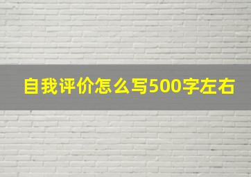 自我评价怎么写500字左右