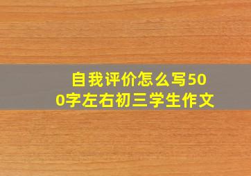 自我评价怎么写500字左右初三学生作文