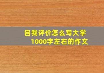 自我评价怎么写大学1000字左右的作文