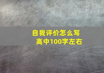 自我评价怎么写高中100字左右