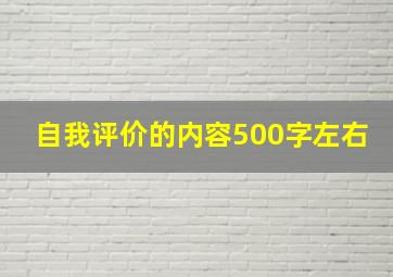 自我评价的内容500字左右