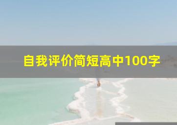 自我评价简短高中100字