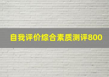 自我评价综合素质测评800