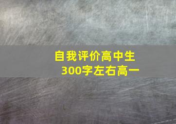 自我评价高中生300字左右高一