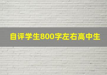 自评学生800字左右高中生