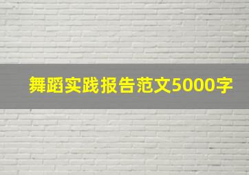 舞蹈实践报告范文5000字