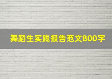 舞蹈生实践报告范文800字