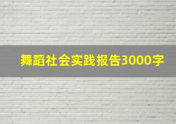 舞蹈社会实践报告3000字