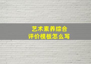 艺术素养综合评价模板怎么写