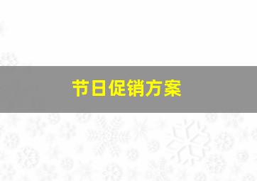 节日促销方案