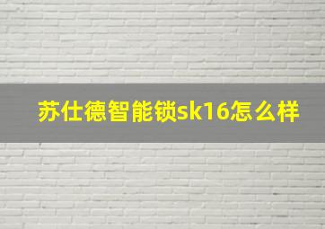 苏仕德智能锁sk16怎么样